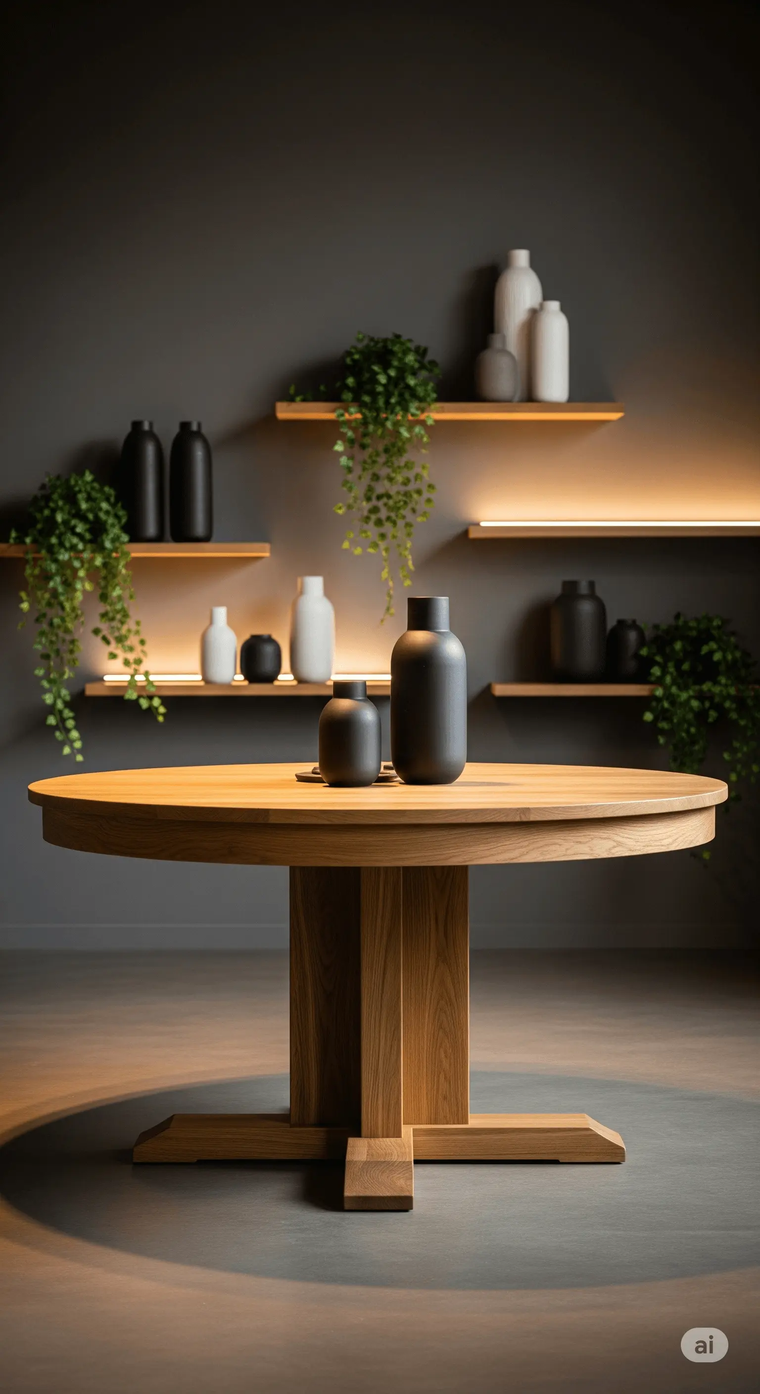Close-up on the grain of a solid Teak wood table